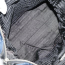 PRADA Quilted Chain Shoulder Bag Nylon Navy Silver Auth 96920-10