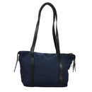 PRADA Quilted Chain Shoulder Bag Nylon Navy Silver Auth 96920-2