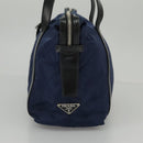PRADA Quilted Chain Shoulder Bag Nylon Navy Silver Auth 96920-3