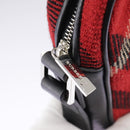 BURBERRY Nova Check Shoulder Bag Wool Red Silver Auth 96921-11