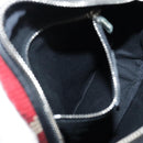 BURBERRY Nova Check Shoulder Bag Wool Red Silver Auth 96921-21