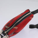 BURBERRY Nova Check Shoulder Bag Wool Red Silver Auth 96921-6