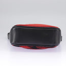 BURBERRY Nova Check Shoulder Bag Wool Red Silver Auth 96921-5