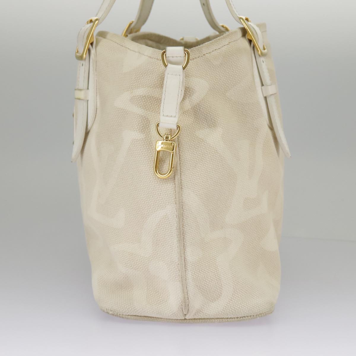 LOUIS VUITTON Cruise Line Taicienne PM Tote Bag Canvas Beige M95674 Auth 96922