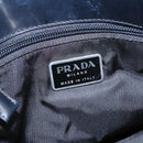 PRADA Hand Bag Nylon Black Silver Auth 96925-17