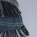 BURBERRY Nova Check Scarf Style Blue Label Hand Bag Wool Gray Silver Auth 96942-14