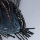 BURBERRY Nova Check Scarf Style Blue Label Hand Bag Wool Gray Silver Auth 96942-16