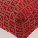 FENDI Zucchino Canvas Hand Bag Red Gold Auth 96951-15