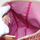 FENDI Zucchino Canvas Hand Bag Red Gold Auth 96951-17