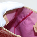 FENDI Zucchino Canvas Hand Bag Red Gold Auth 96951-18