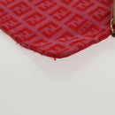 FENDI Zucchino Canvas Hand Bag Red Gold Auth 96951-24