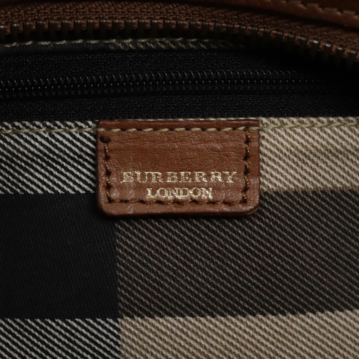 BURBERRY Shoulder Bag Canvas Gold Brown Auth 96959