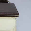 Salvatore Ferragamo Gancini Shoulder Bag Patent leather Brown Gold Auth 96961-15