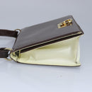 Salvatore Ferragamo Gancini Shoulder Bag Patent leather Brown Gold Auth 96961-3
