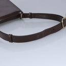 Salvatore Ferragamo Gancini Shoulder Bag Patent leather Brown Gold Auth 96961-7