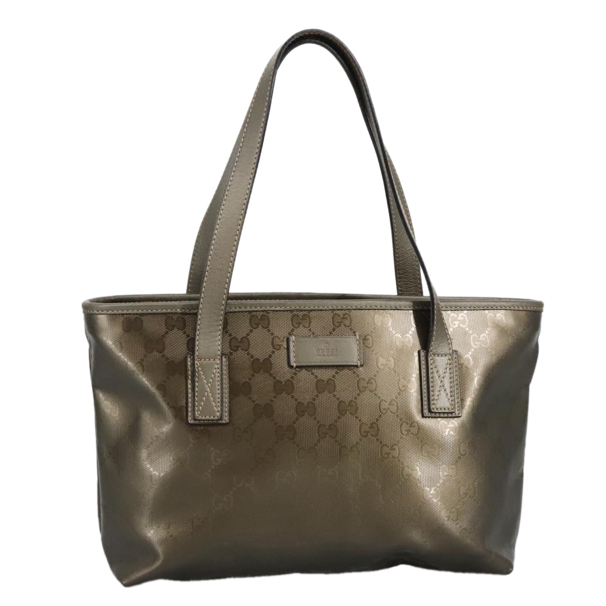 GUCCI GG implementation Tote Bag Gray Silver 211133 Auth 96962 - 0