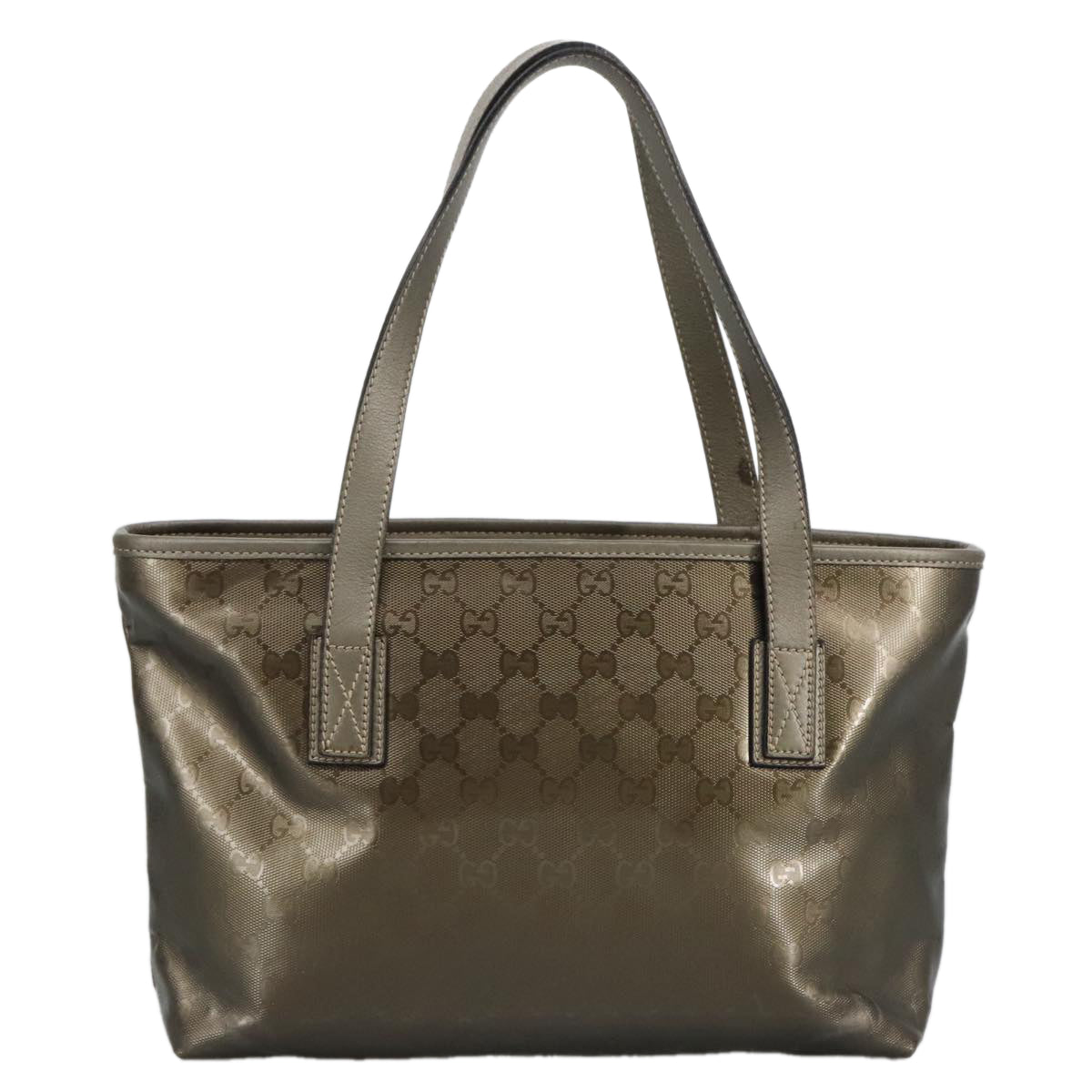 GUCCI GG implementation Tote Bag Gray Silver 211133 Auth 96962