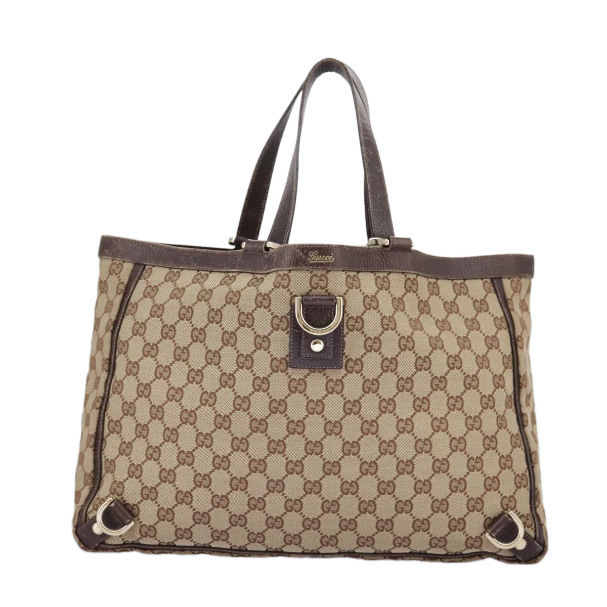 GUCCI GG Canvas Tote Bag Beige Gold 141472 Auth 96968 - 0