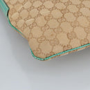 GUCCI GG Canvas Shoulder Bag Beige Silver Green 113013 Auth 96980-15