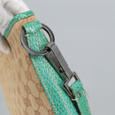 GUCCI GG Canvas Shoulder Bag Beige Silver Green 113013 Auth 96980-9