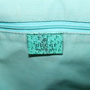 GUCCI GG Canvas Shoulder Bag Beige Silver Green 113013 Auth 96980-18