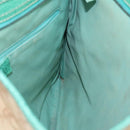 GUCCI GG Canvas Shoulder Bag Beige Silver Green 113013 Auth 96980-19