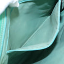 GUCCI GG Canvas Shoulder Bag Beige Silver Green 113013 Auth 96980-21