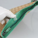 GUCCI GG Canvas Shoulder Bag Beige Silver Green 113013 Auth 96980-6