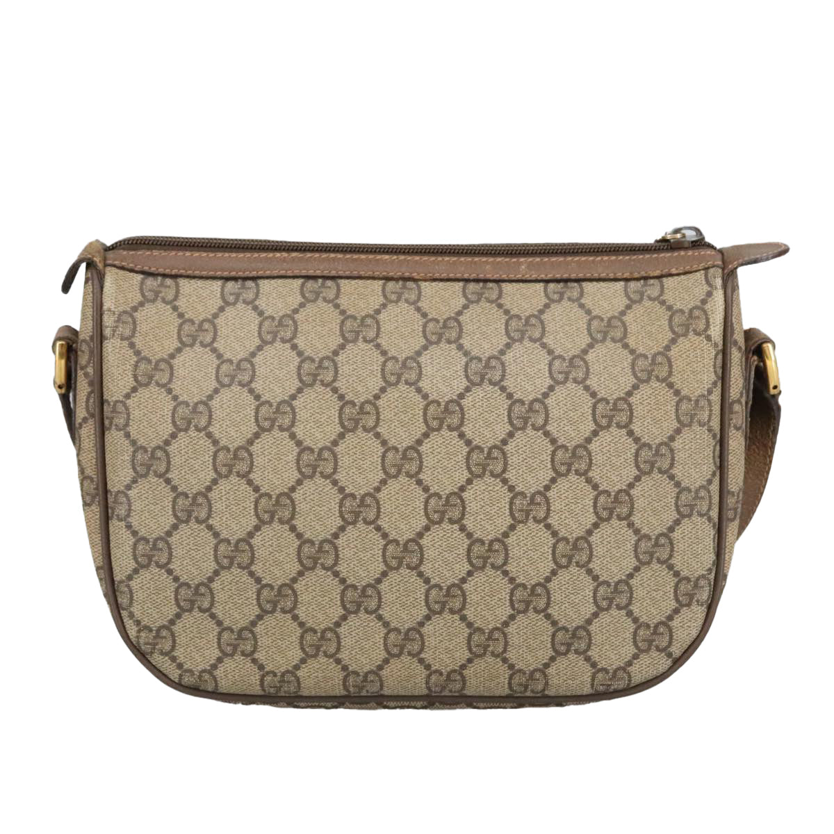 GUCCI GG Supreme Web Sherry Line Shoulder Bag PVC Beige 89 02 032 Auth 96982