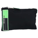 PRADA Clutch Bag Nylon Black Silver Auth 96997V-1