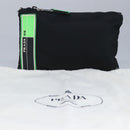PRADA Clutch Bag Nylon Black Silver Auth 96997V-12
