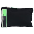 PRADA Clutch Bag Nylon Black Silver Auth 96997V-13
