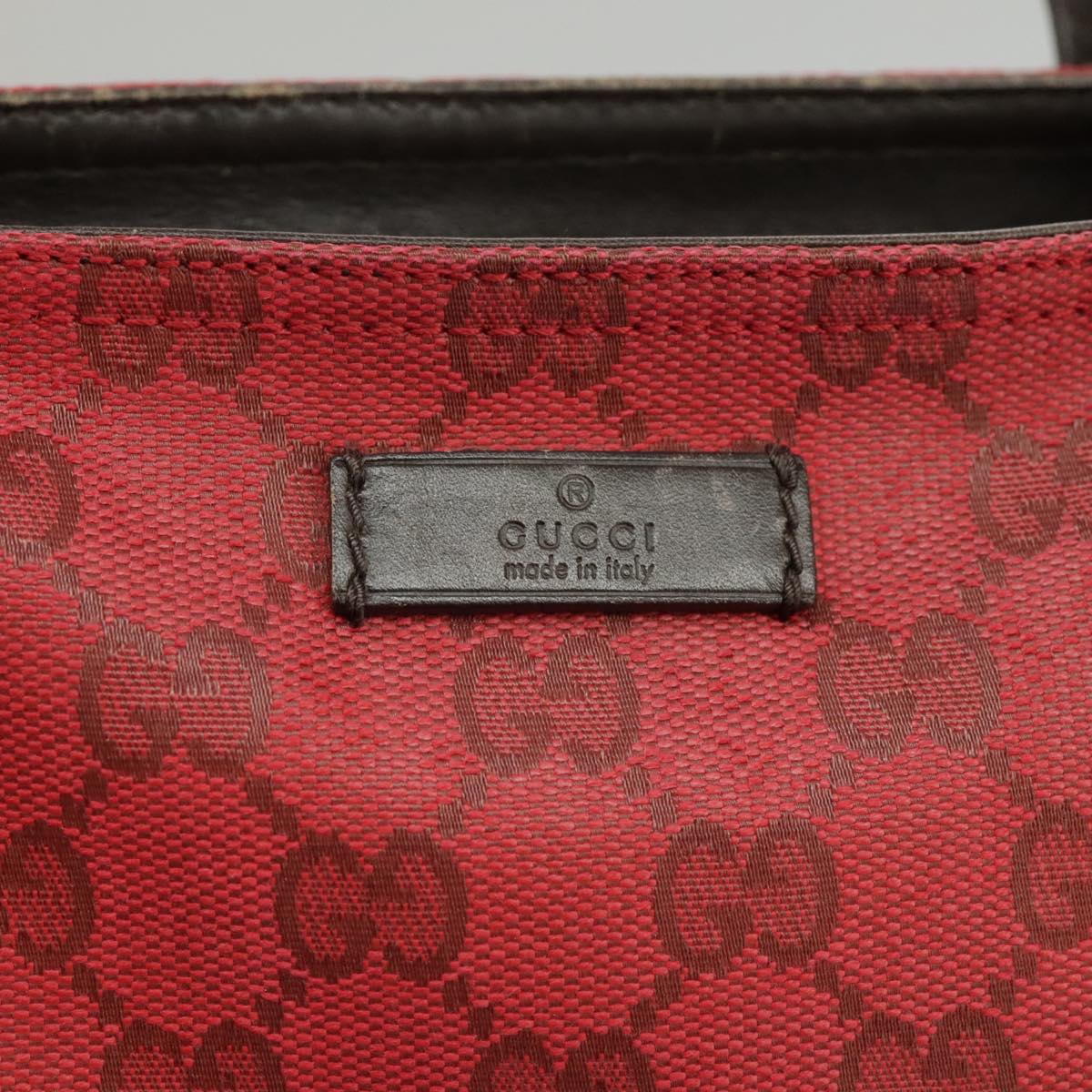 GUCCI GG Canvas Web Sherry Line Tote Bag Red Green gold 308928 Auth 97000