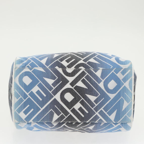 FENDI Zucca Canvas Hand Bag Blue Gold Auth 97002AV