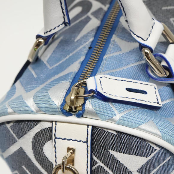 FENDI Zucca Canvas Hand Bag Blue Gold Auth 97002AV