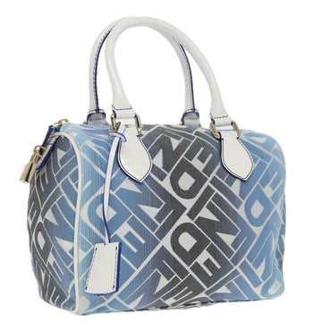 FENDI Zucca Canvas Hand Bag Blue Gold Auth 97002AV