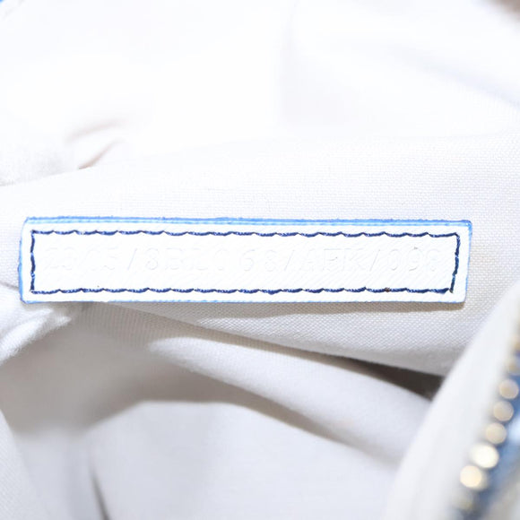 FENDI Zucca Canvas Hand Bag Blue Gold Auth 97002AV