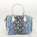 FENDI Zucca Canvas Hand Bag Blue Gold Auth 97002AV-12