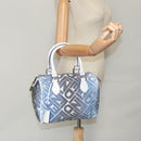 FENDI Zucca Canvas Hand Bag Blue Gold Auth 97002AV-25