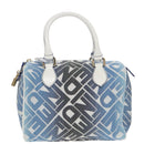 FENDI Zucca Canvas Hand Bag Blue Gold Auth 97002AV-13