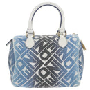 FENDI Zucca Canvas Hand Bag Blue Gold Auth 97002AV-2