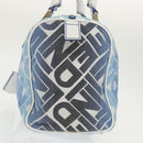 FENDI Zucca Canvas Hand Bag Blue Gold Auth 97002AV-3