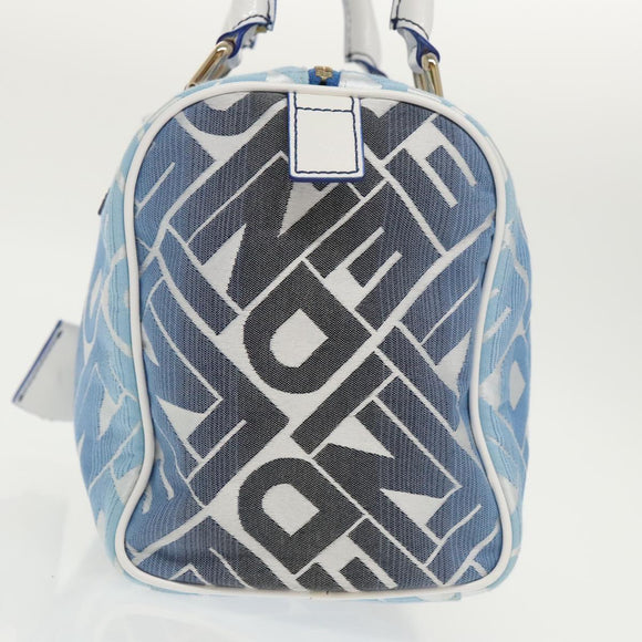 FENDI Zucca Canvas Hand Bag Blue Gold Auth 97002AV