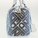FENDI Zucca Canvas Hand Bag Blue Gold Auth 97002AV-4