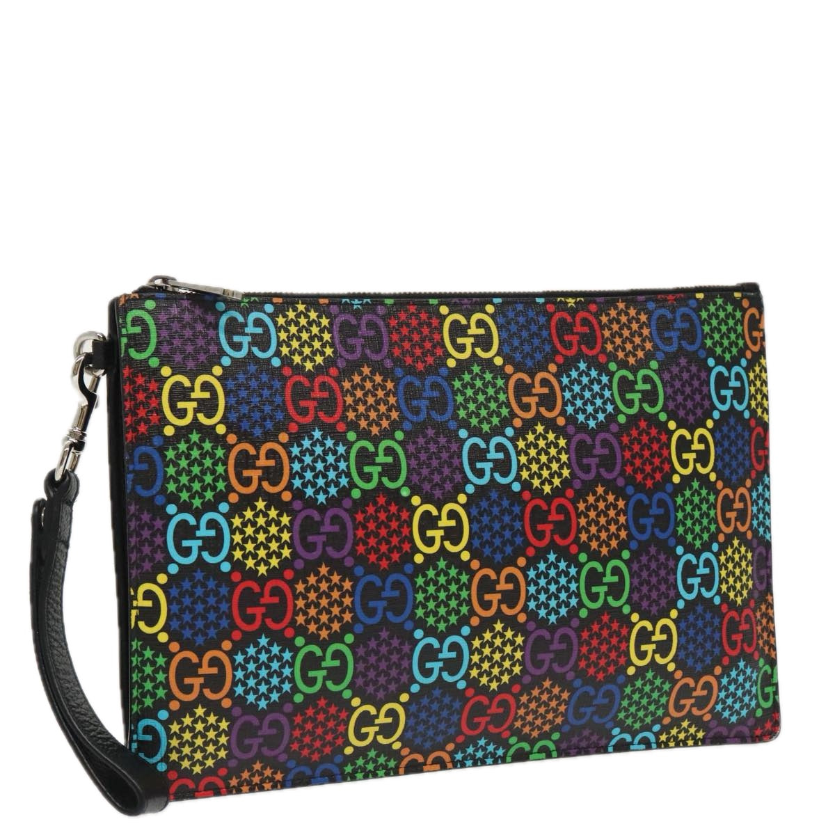 GUCCI GG Psychedelic Clutch Bag Multicolor Silver 601087 Auth 97003