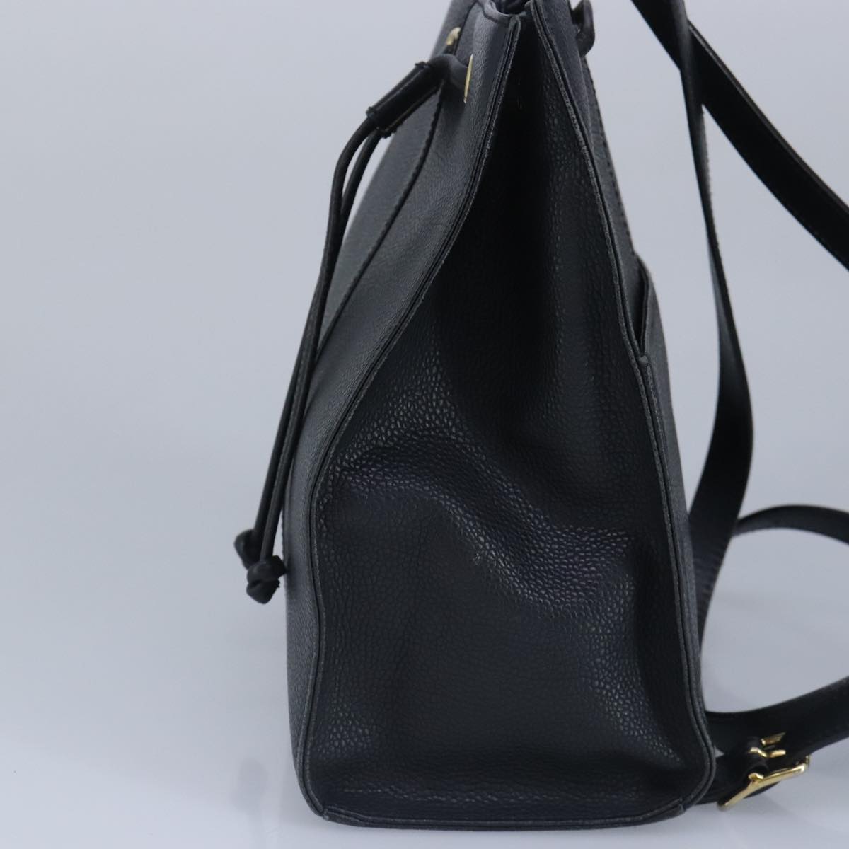 BURBERRY Backpack Leather Black Gold Auth 97010