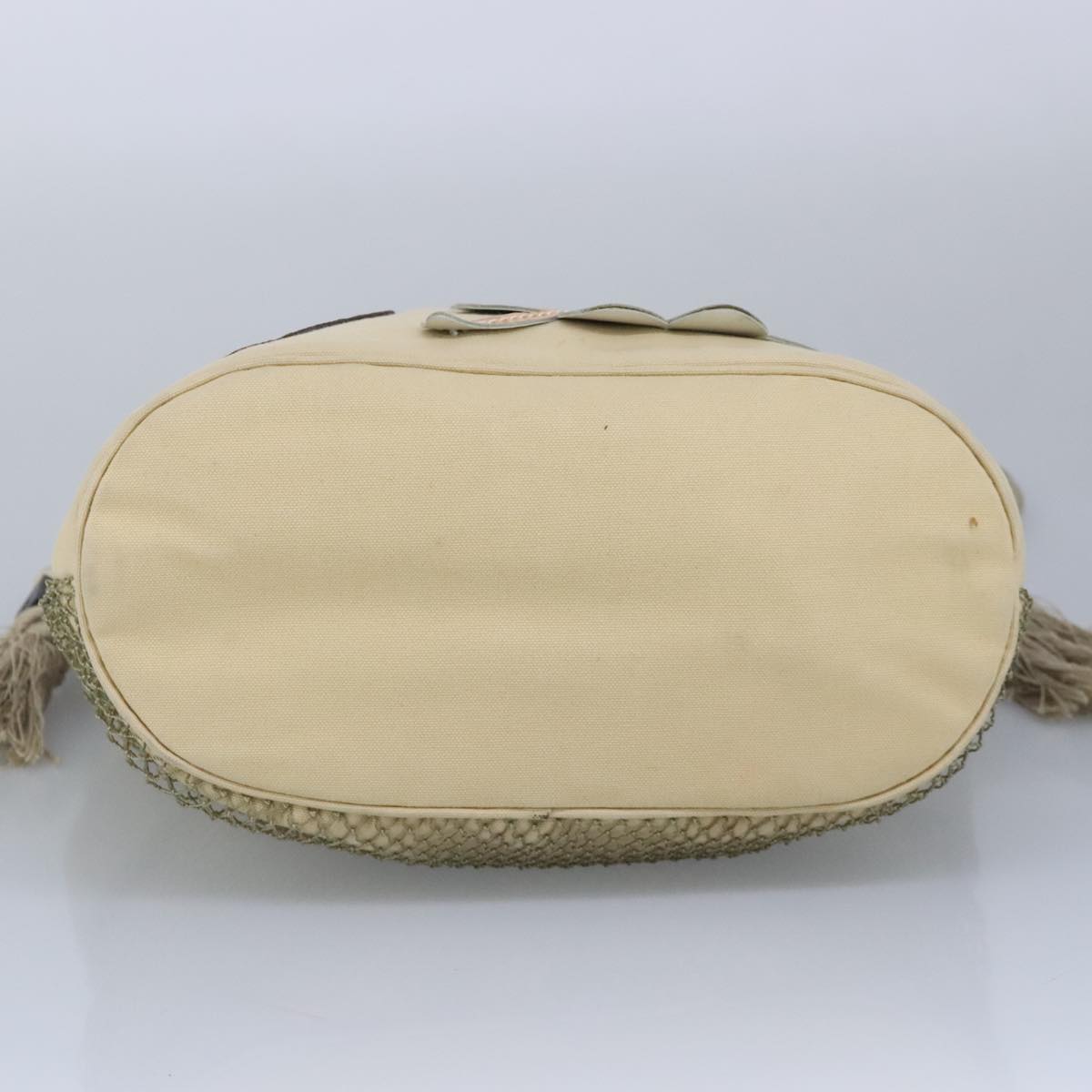 CHANEL Shoulder Bag Canvas Beige CC Auth 97022