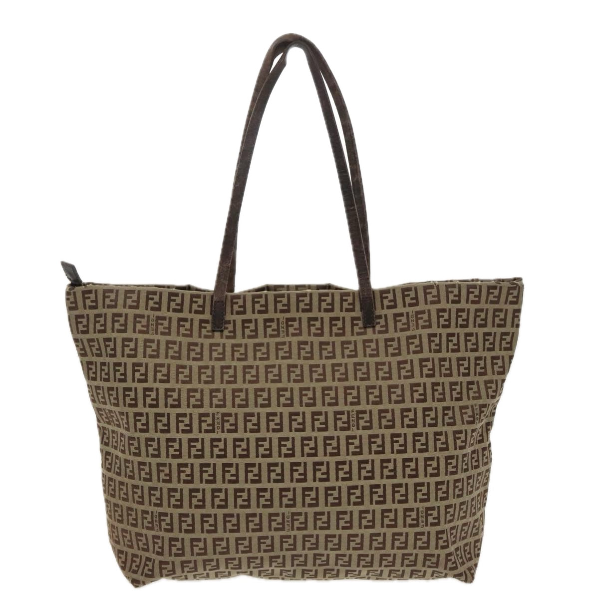 FENDI Zucchino Canvas Tote Bag Beige Auth 97032 - 0