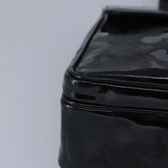 CHANEL Chain Tote Bag Patent leather Black Gold CC Auth 97057