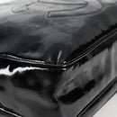 CHANEL Ketten-Einkaufstasche Lackleder Schwarz Gold CC Auth 97057-13